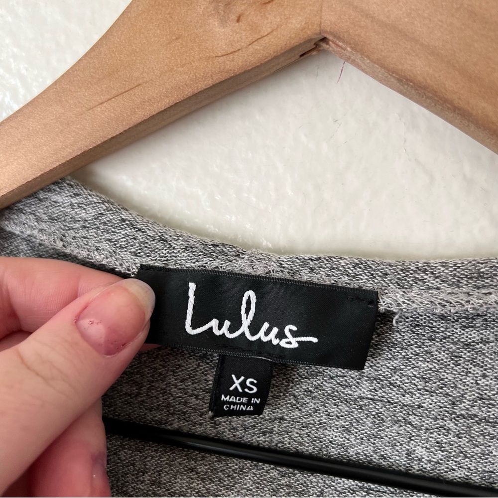 Lulus | Slow Motion Heather Grey Lace-Up Hoodie View 3